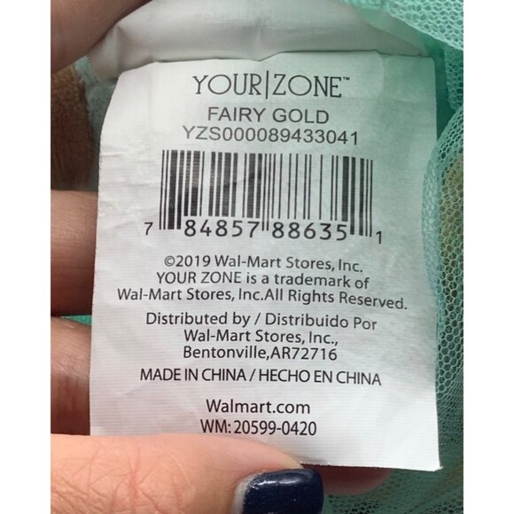 Your Zone Fairy Gold Plush Doll 22"x7.5" Fairy Dress Wings African American - Picture 4 of 6